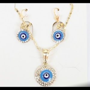Gold Plated Evil Eye Jewelry Set